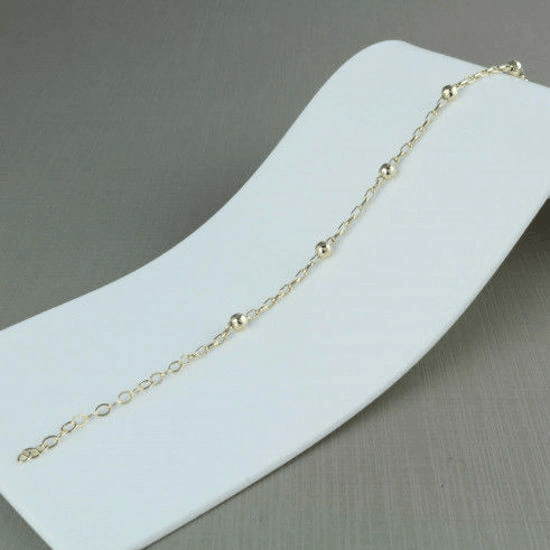 PULSEIRA DE BOLINHAS PEQUENAS FOLHEADA COM OURO
