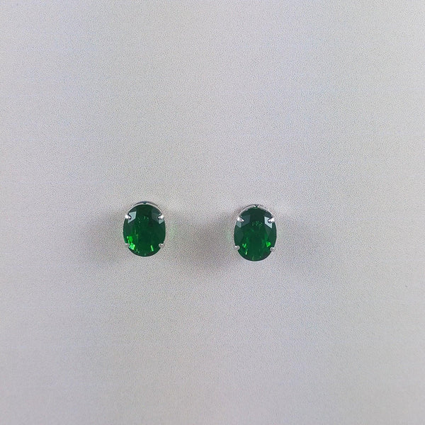 BRINCO PONTO DE LUZ COROADO 4 GARRAS VERDE ESCURO - RODIO