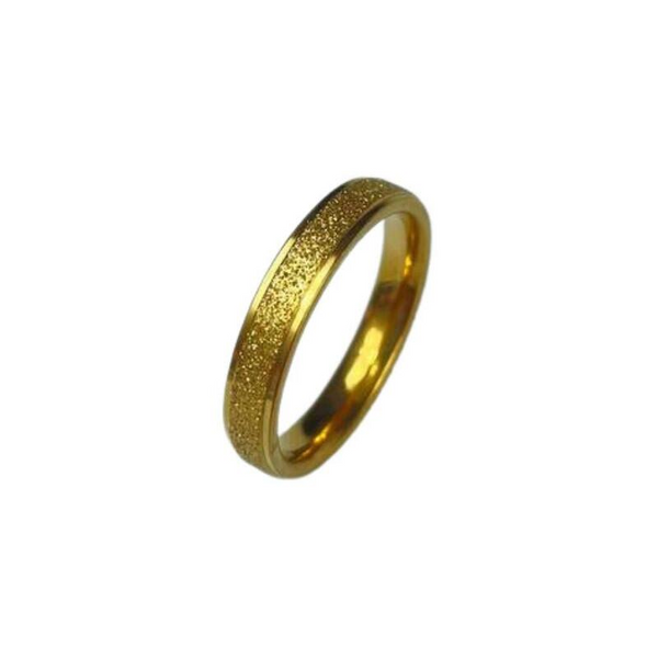 Aliança Aço Inox Dourada Diamantada 4mm