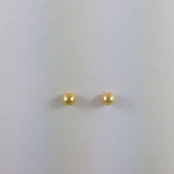 BRINCO BOLA LISA 7MM - OURO - Donna Jóias Folheadas