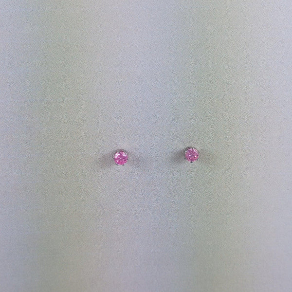 BRINCO PONTO DE ZIRCONIA 4MM  - RODIO