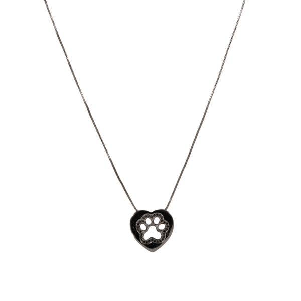 COLAR COM PINGENTE DE PATINHA DE CACHORRO CRAVEJADO